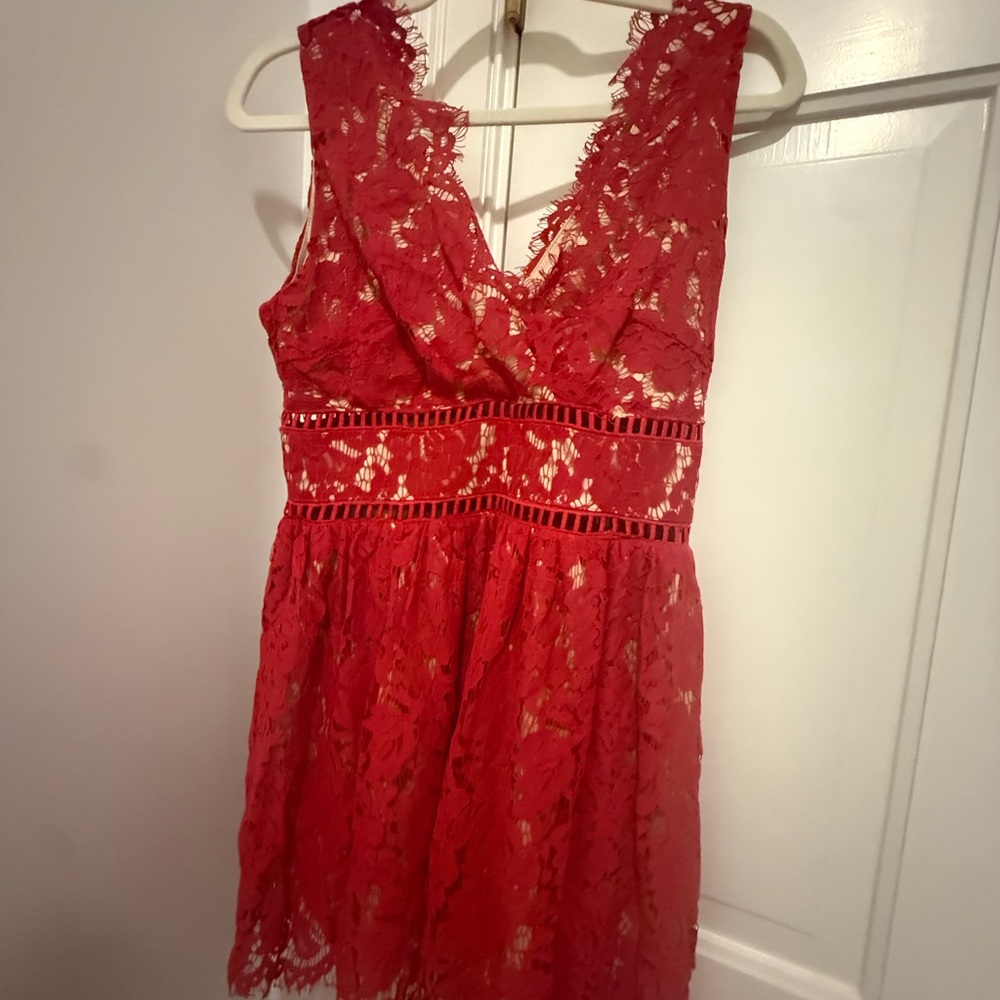 Altar'd State Red Lace Dress